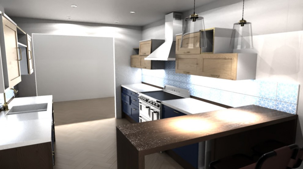 Bristol family kitchen/diner concept and design | kitchen render 2 | Interior Designers